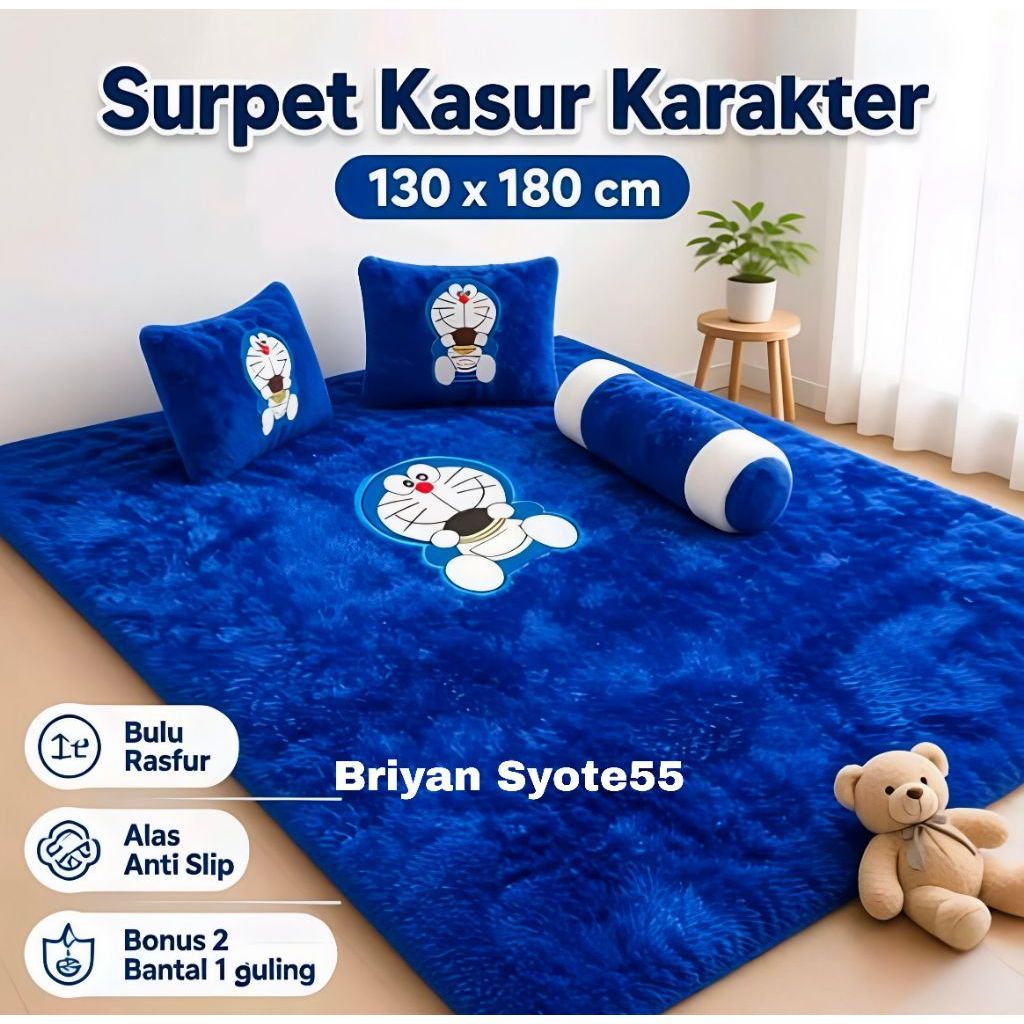 KASUR SURPET BULU RASFUR MOTIF KARAKTER BONUS 2BANTAL 1GULING