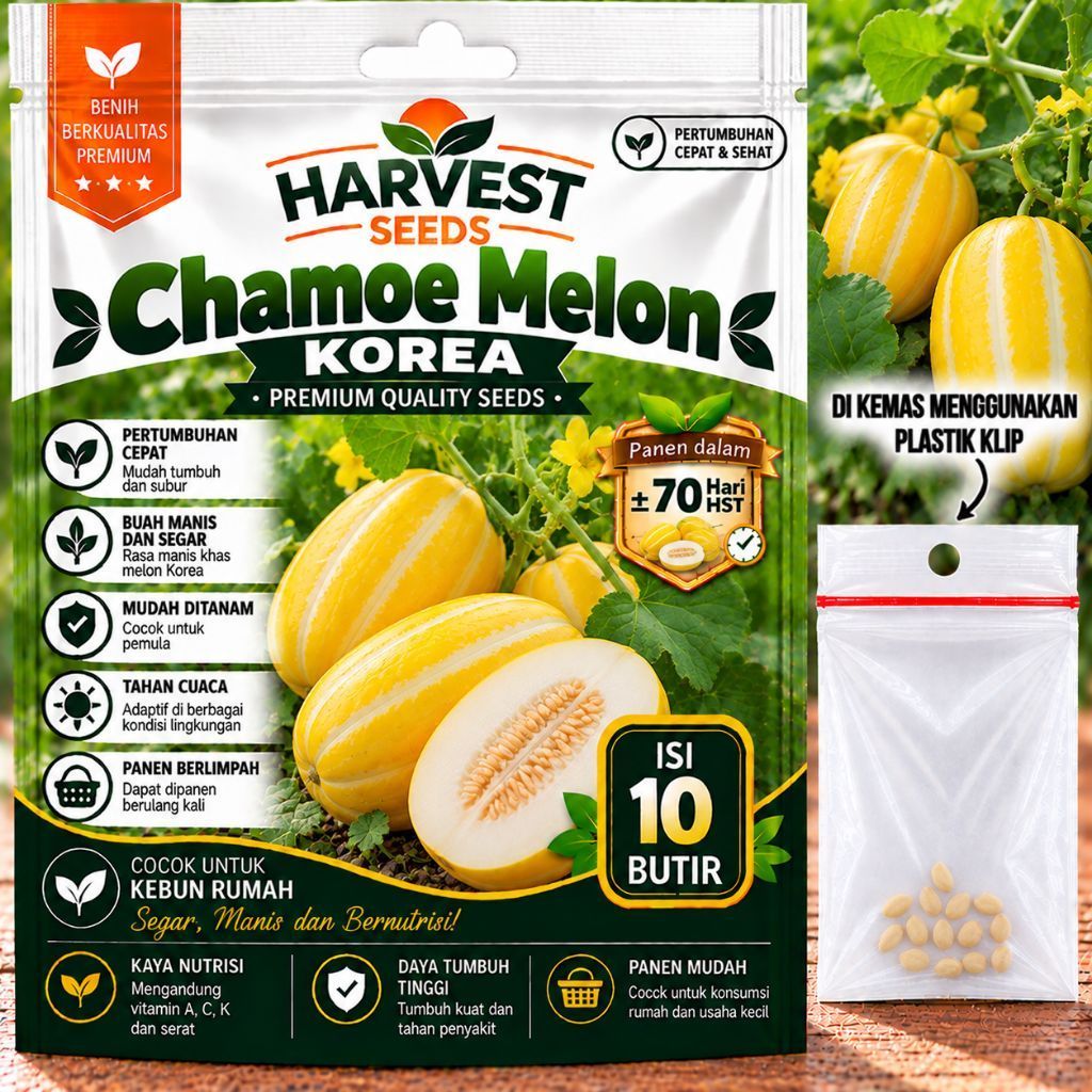 Benih Melon Korea (Chamoe Melon) – Harvest Seeds Isi: 10 butir benih