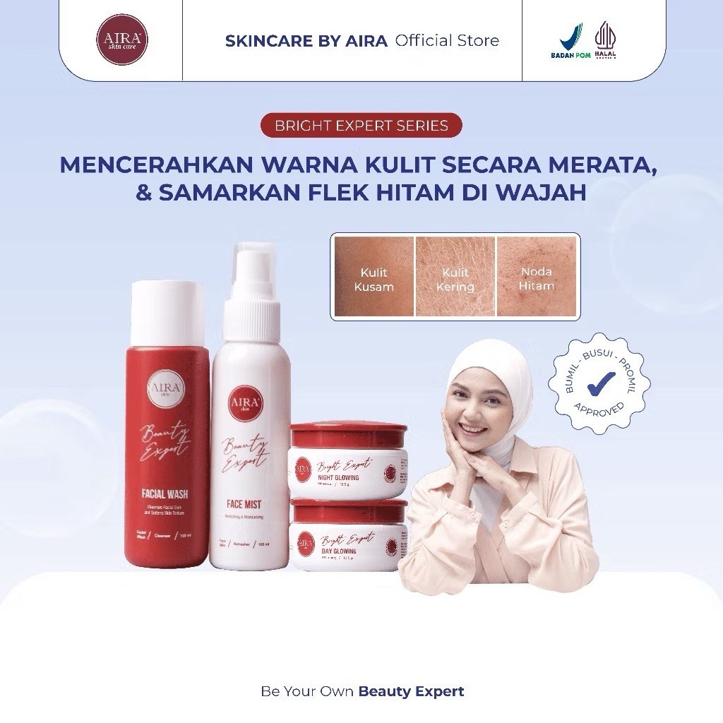 AIRA - Bright Expert Series - Skincare bumil busui promil friendly - mencerahkan wajah, buat muka gl