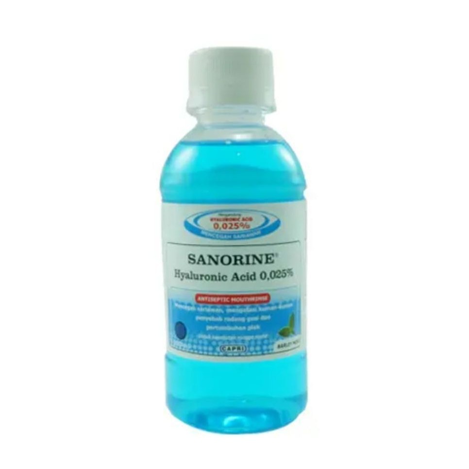 Sanorine Obat Kumur Biru 200ml - Mencegah Sariawan & Radang Gusi