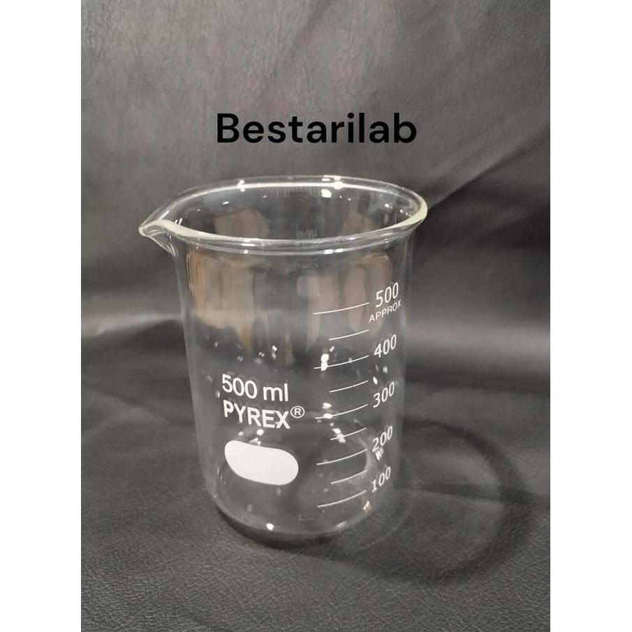 Beaker Glass / Gelas Kimia / Gelas Piala PYREX Kap 500 ml - Borosiliocate Tahan Panas