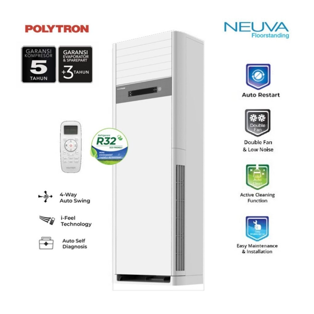 AC Floor Standing 5 PK Polytron Garansi Resmi Polytron AC Floor Standing 5 PK - PSF5132