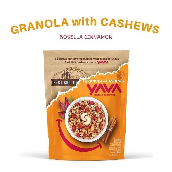 

Granola Rosella Cinnamon 400G - Yava East Bali Cashews