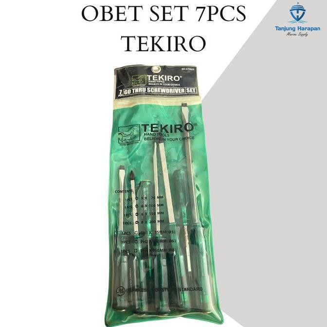 Tekiro - Obeng Set Tekiro 7pcs Obeng - Obeng Hijau Obeng Plus Obeng Minus Tekiro 1 Set