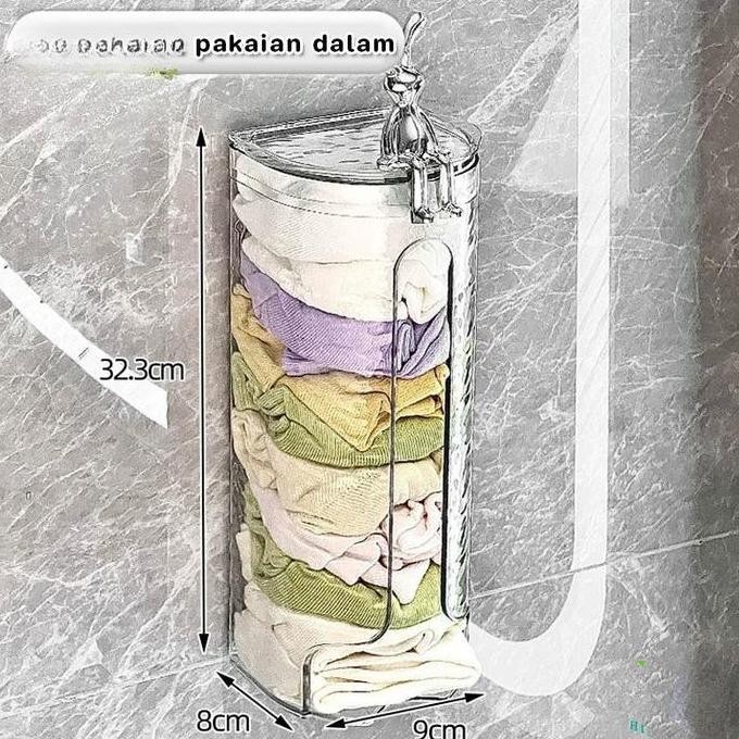 Tempel Dinding Rak Bumbu Kotak Penyimpanan Serbaguna Kotak Kaos Kaki Celana Dalam Kabel Sliding Cabi