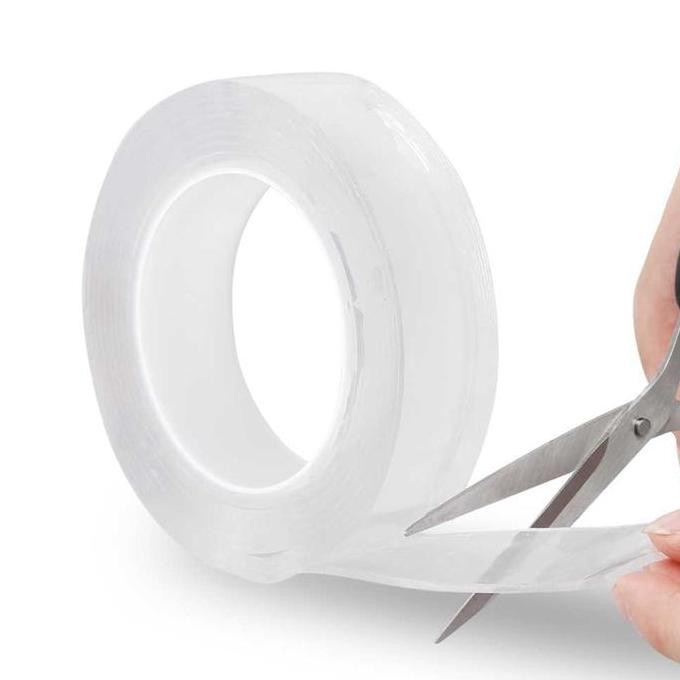 

Double Tape Bening Transparan Perekat Tanpa Bekas Washable Sticker Allshop