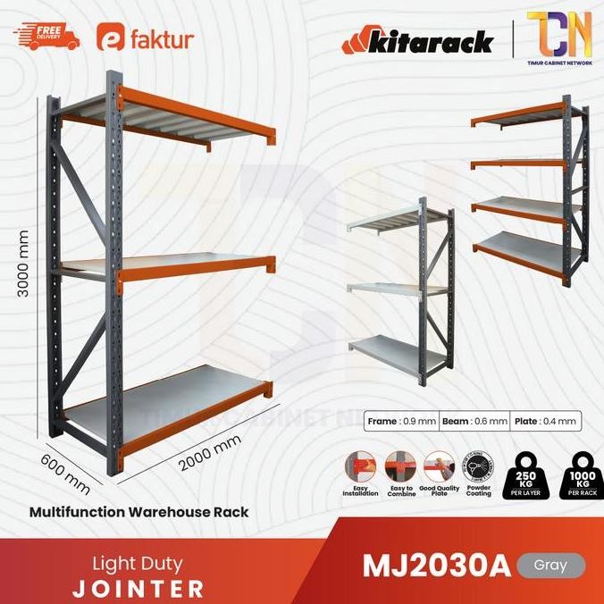 MJ2030 RAK GUDANG KITARACK JOINTER 4 LAYER TINGGI 3 METER Multifungsi