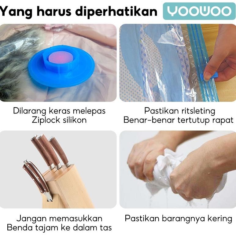 Ready Stock Yoowoo Plastik Vacuum Baju / Travel Packing / Plastik Ziplock / Vacuum Baju Traveling / 