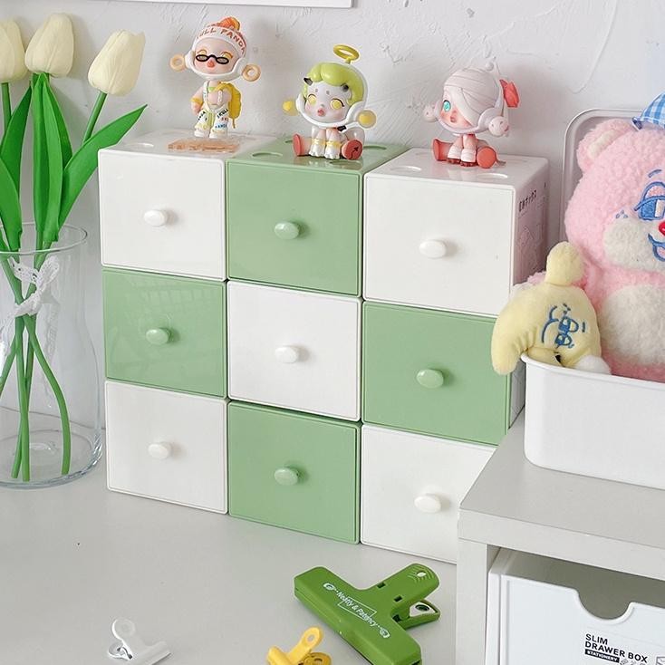 Promo Xtra Sx-5018 Kotak Laci Mini Rak Desktop Penyimpanan Macaron Persegi Berwarna Permen Kombinasi