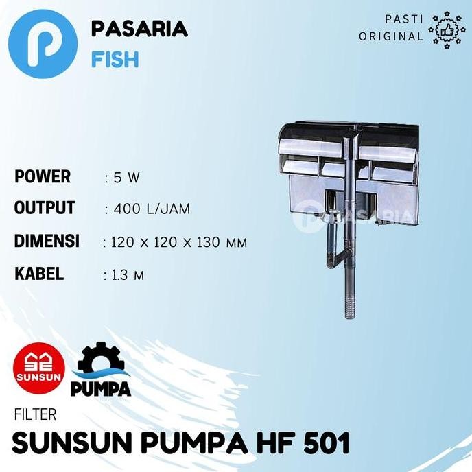 Promo SUNSUN HANG ON FILTER GANTUNG HF501/HF 501 400 Liter/Jam Low Watt COD