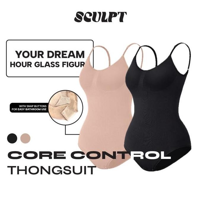 SCULPT Core-Control THONGSUIT Korset Wanita Bodysuit VS
