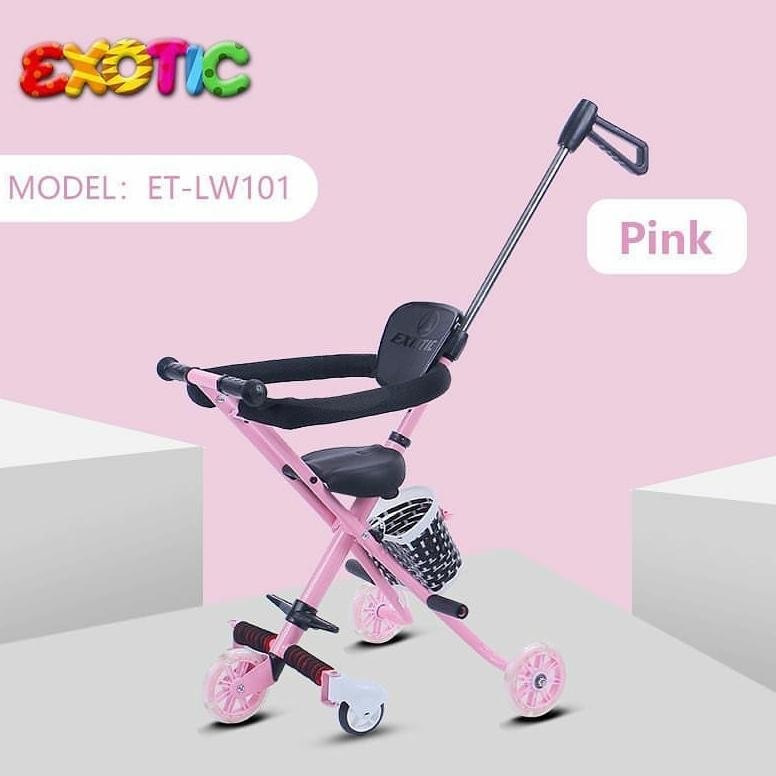Promo Magic Stroller Dorongan Kereta Anak Bayi Roda 3 Tiga Tricycle Anak Bayi Exotic Lw 001 Murah Mu