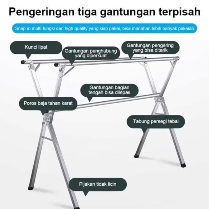 ready Jemuran baju Besi ori Kuat kokoh Jemuran baju murah murah