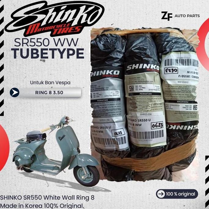 Ready Ban Motor Vespa Ring 8 3.50 Shinko SR550 White Wall Non Tubeless / Tubetype