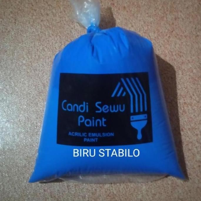 cat tembok 1 kg KWALITAS SUPER Warna biru stabilo