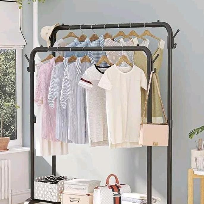 ready Rak Gawang/Gantungan Baju Gawang/Jemuran Baju Gawang/Stand Hanger Gawang Besi/Rak Gawang Besi/