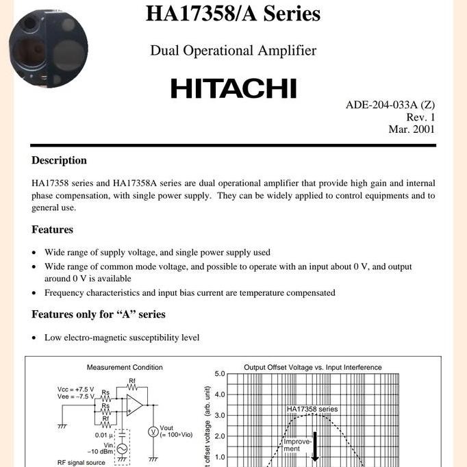 Ic LM 358 /HA 17358 Dual Op - Amp Original Product .
