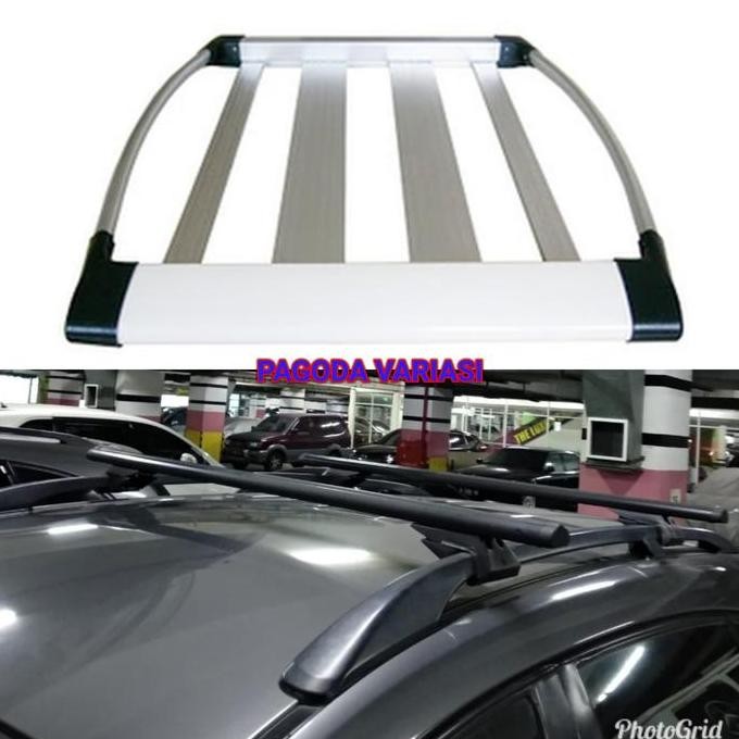 paket cross bar + Rack bagasi oval mobil Rush / Terios lama