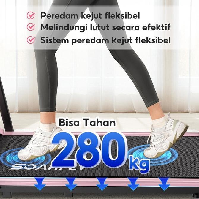 Big Promo Garansi 10 TahunSoarfly Treadmill Elektrik Multifungsi 1-12Km/Jam Walking & Running Pad Pe
