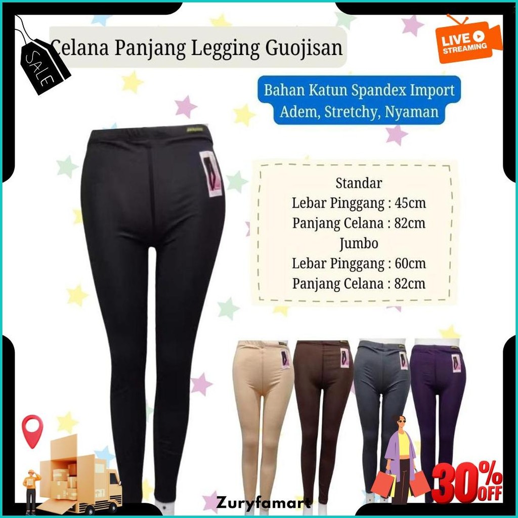 Celana Leging Dewasa Panjang Merek Guojisan Bahan Katun Spandek Impor Uk Std - Jumbo Termurah Banget