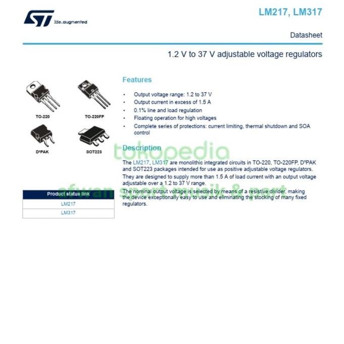 IC Lm /LM 317 T /317 Adjustable Regulator Voltage Original St Product