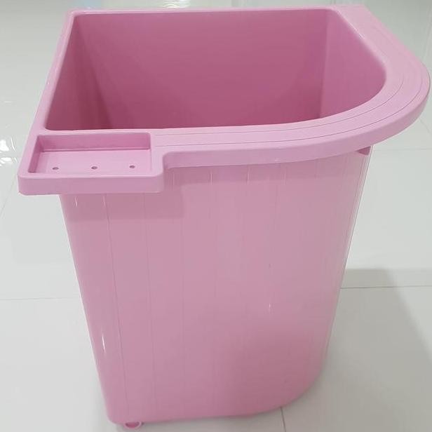Bak Air Mandi Sudut Ovaltempat Sabunlubang Penutup Air120 L Pink