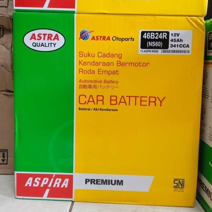 TERLARIS - Aki Mobil Apv, Luxio, Grand Max, Swift NS60 / 46B24R Aspira 2v / 4ah