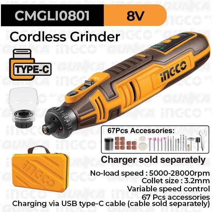 TERMURAH - P20S Cordless Grinder (8V, 000-28000rpm) CMGLI080 Tuner Bor Gerinda Ukir Kayu Potong Pvc 