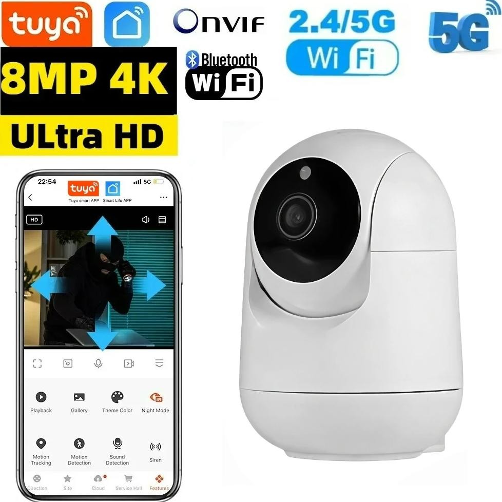 Tuya 5G 8Mp Wifi Camera Tuya Smart Home Wireless Ip Surveillance Camera Ai Detect Automatic Tracking