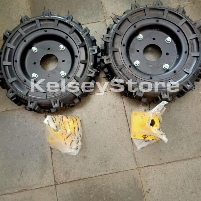 Kualitas terbaik] Ban Roda Karet Cultivator Firman FTL900 / Lengkap As Roda Sambungan