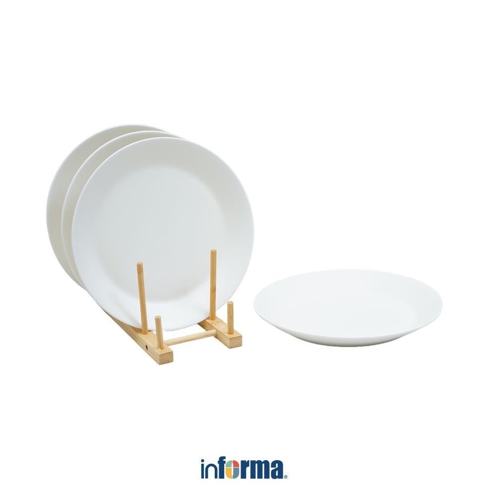 Informa Appetite Set 4 Pcs Sevyn Perlengkapan Makan Dengan Rak - Putih Dinner Set Plate Aesthetic Ea