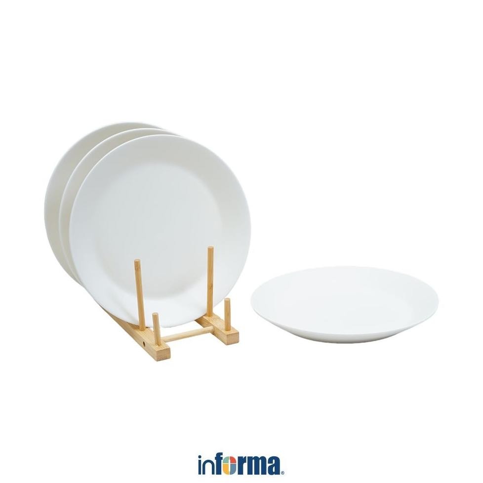 Informa Appetite Set 4 Pcs Sevyn Perlengkapan Makan Dengan Rak - Putih Dinner Set Plate Aesthetic Ea