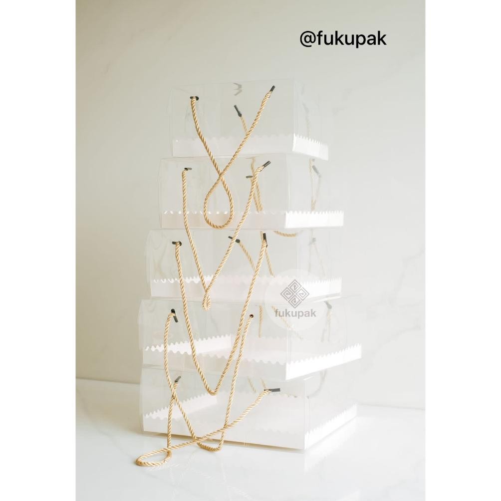 Box Mika Tali (20pcs) Kotak Transparan Mika Kue