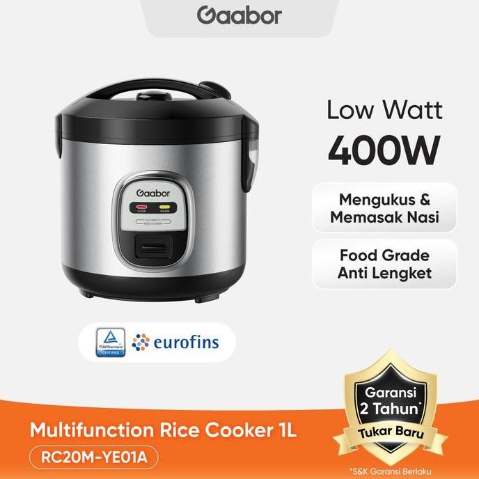 NEW - Gaabor Rice Cooker Magic Com 400W 2.2L Serbaa Anti Lengket Hitam