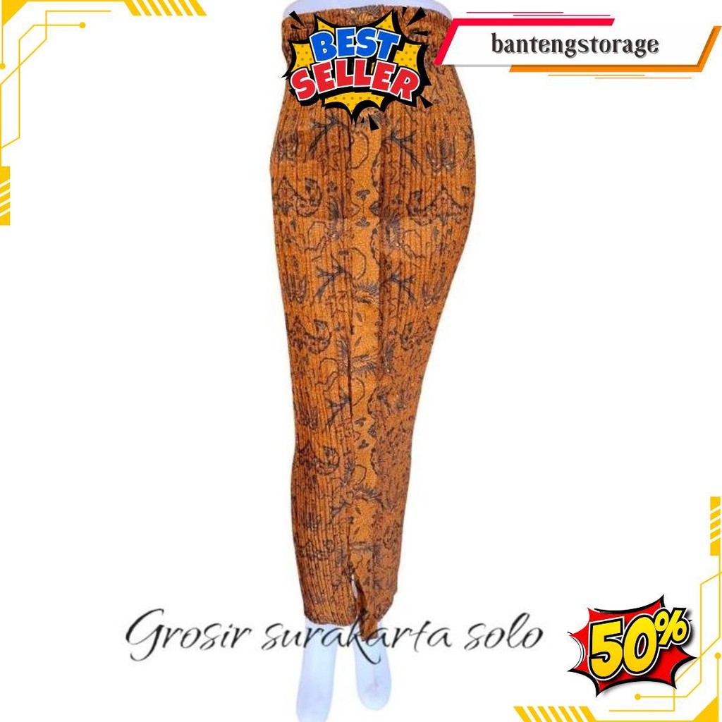 Rok Plisket Batik Motif Wahyu Tumurun / Rok Plisket Batik Wiru Bisa Cod