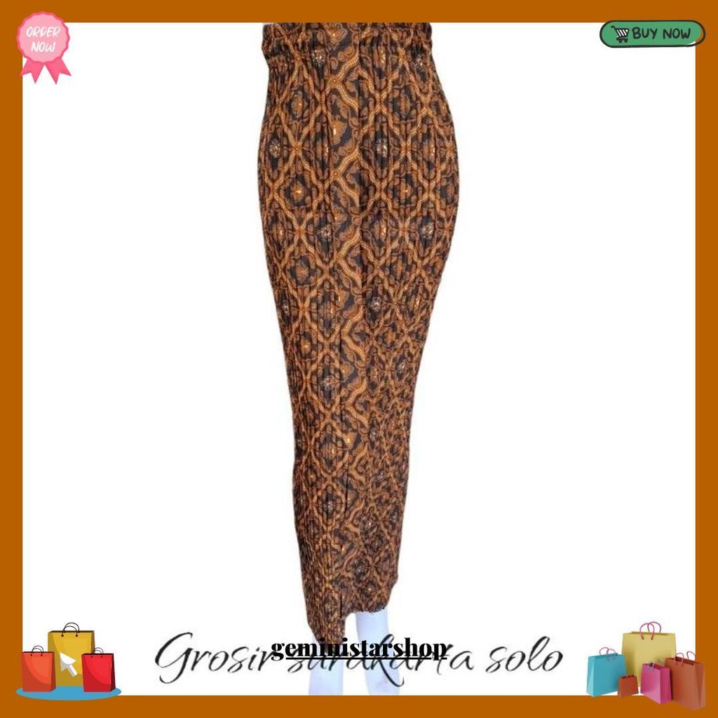 Rok Plisket Batik Wiru Motif Sido Luhur/Rok Wiru Plisket Batik Cod