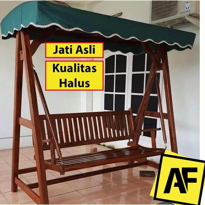 Kursi Ayunan Kayu Jati Jepara - Ayunan Kayu Taman