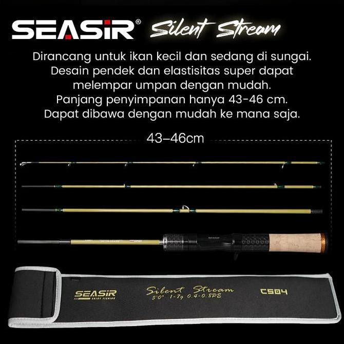 SEASIR Silent Stream Ejection BFS 4 Sections Fihsing Rods Carbon Fiber Travel Rod Z-Type Guide Rings