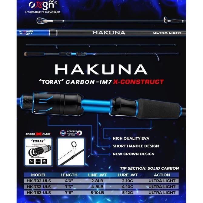 Rod SPINNING OXGN HAKUNA TORAY SOLID CARBON Original