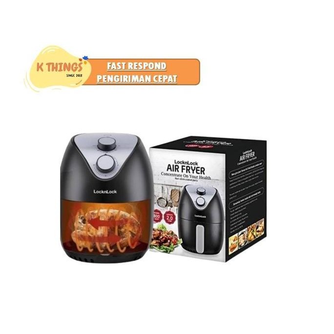 LOCK&LOCK Air Fryer Black Series Penggoreng Sehat Locknlock Kado CO