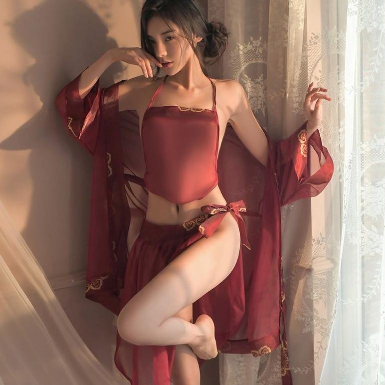 Piyama Hanfu Seksi Pakaian Dalam Seksi Seragam Permainan Peran Pasangan Kencan Piyama