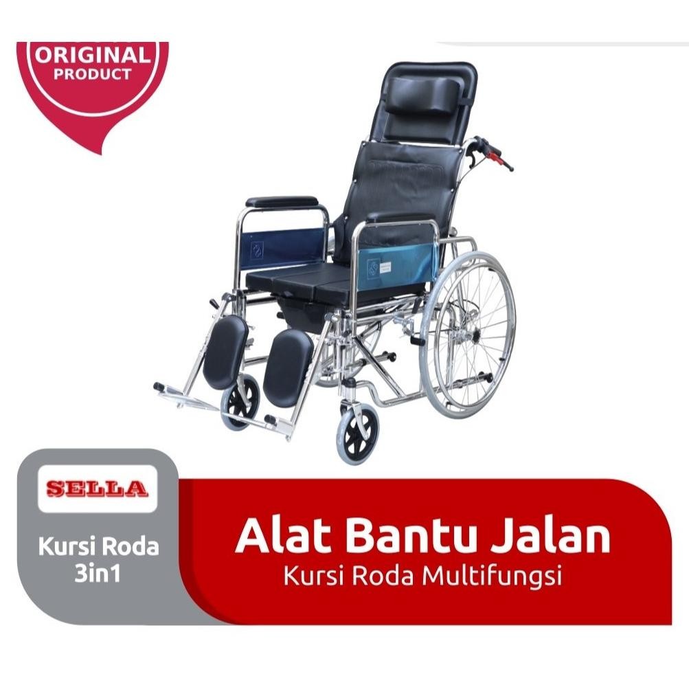 Kursi Roda 3in1 / Kursi BAB Tidur Kursi Roda - SELLACO Ready stock MAKASSAR