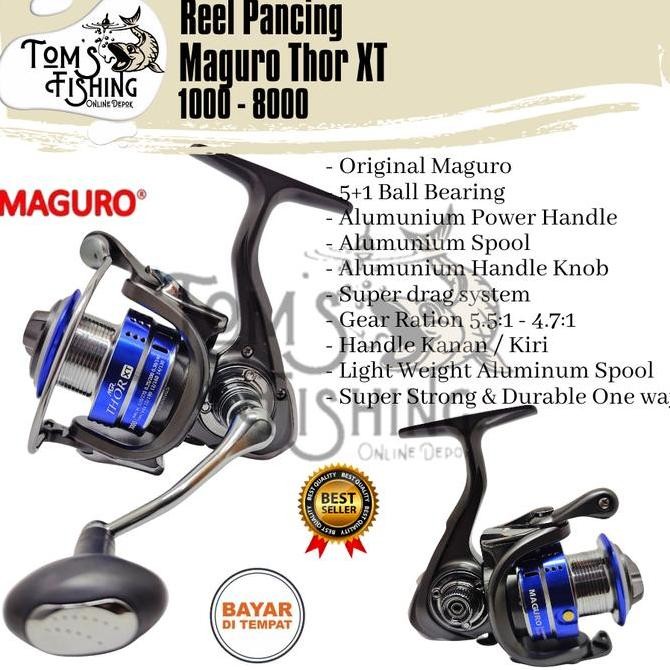 Reel Pancing Maguro Thor XT 1000 - 8000 ( 5+1 Bearing ) Power Handle Murah - Toms Fishing Original