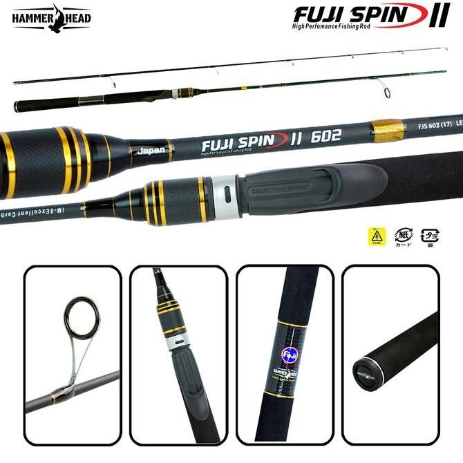 [ GRATIS SET KAIL SK6 ] HAMMERHEAD Joran Pancing Spinning FUJI SPIN II 562 - 602 Hi-Carbon Blank Hol