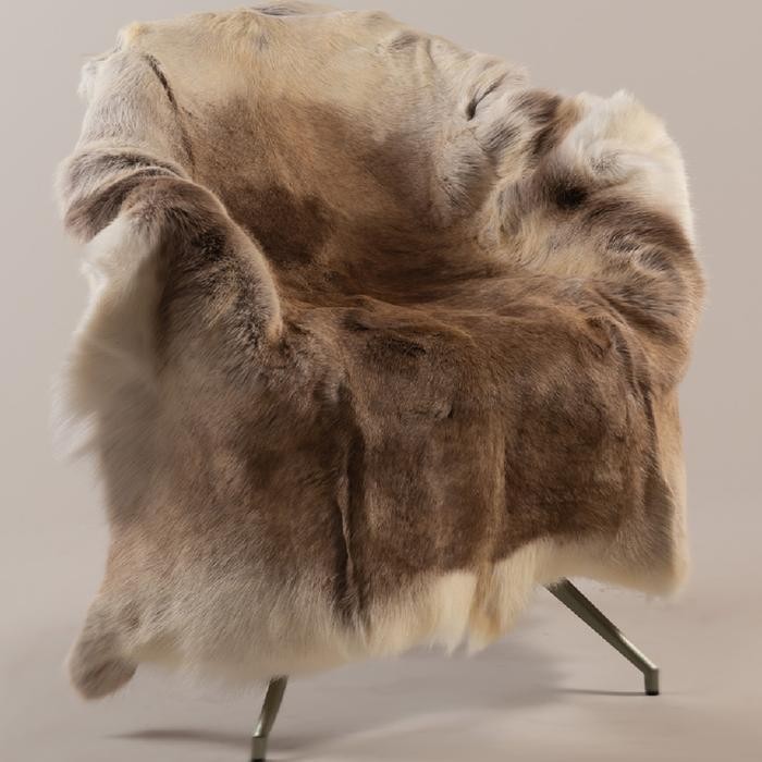 HOT SALE Rug Throw Reindeer Fur Kulit Rusa Bulu Asli Hiasan Natal Light Brown