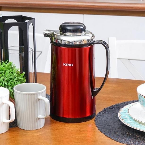 Azko Kris Teko Vacuum Flask Dengan Glass R Wadah Air Minum Panas Termos Drinare Perlengkapan Minum 1