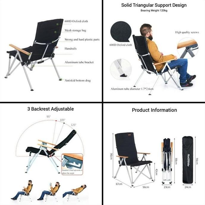 Kursi Lipat Nh17T003-Y Lying Chair Kursi Santai Camping Allshop