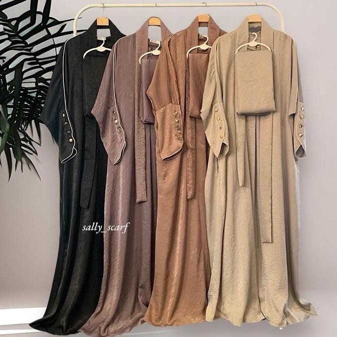 DI140 >> Sora Abaya basic oversized, busui friendly, gamis umrah, dress kondangan, kajian Muslim Wan