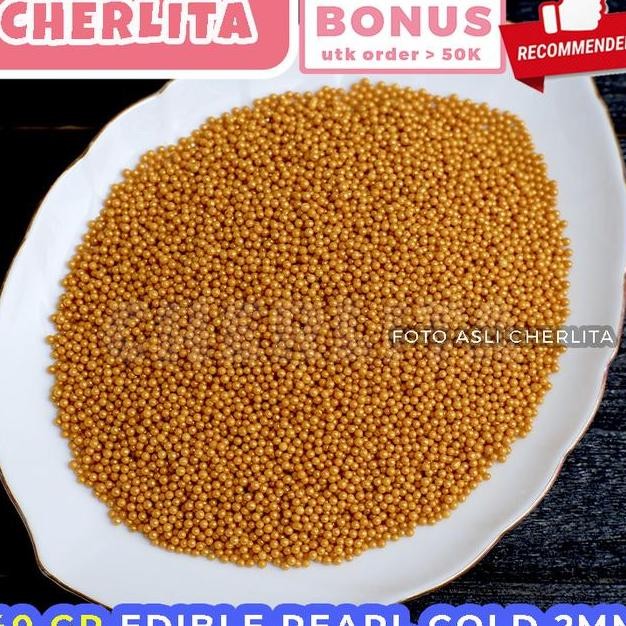 

Sprinkle Mutiara Pearl Gold Edible Sprinkles Hiasan Kue Tart Topping