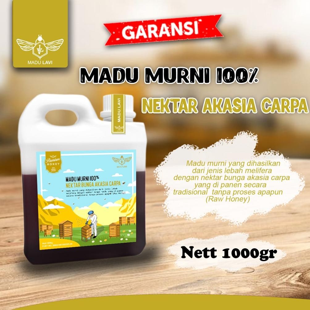 

Madu Lavi Murni Asli Nektar Akasia 1000Gram Grade A 100% Alami Pure Raw Honey
